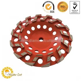 7 inch S shape turbo diamond grinding cup wheel for concrete floor